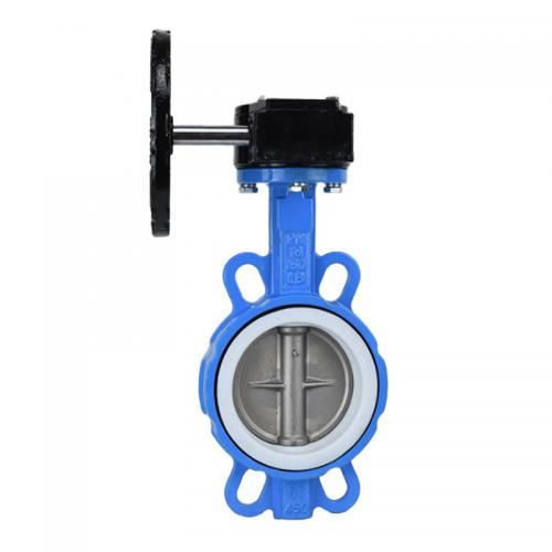 Manual turbine clamp butterfly valve