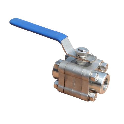 Stainless steel three piece high-pressure ball valve
